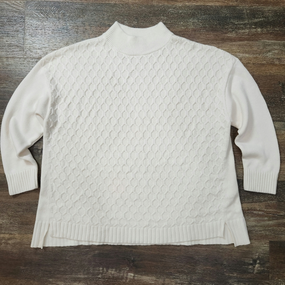 NWT $99 TALBOTS WHITE PULLOVER 3/4 SLEEVE SWEATER SIZE 3X
